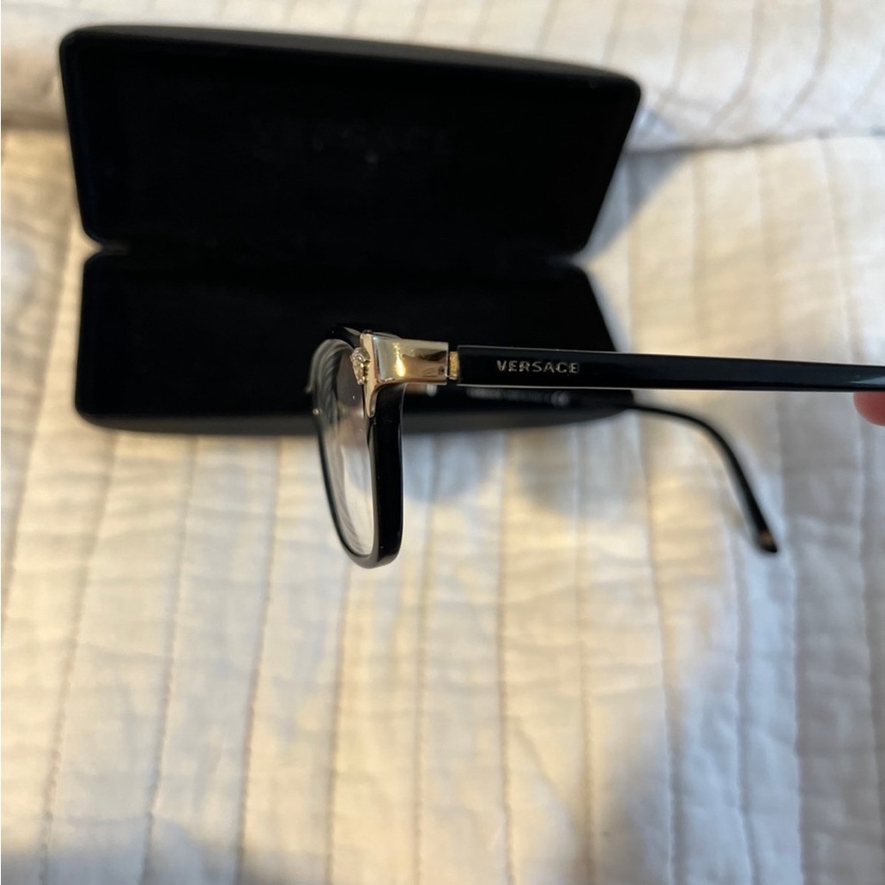 Versace Black Rectangular Glasses - image 3